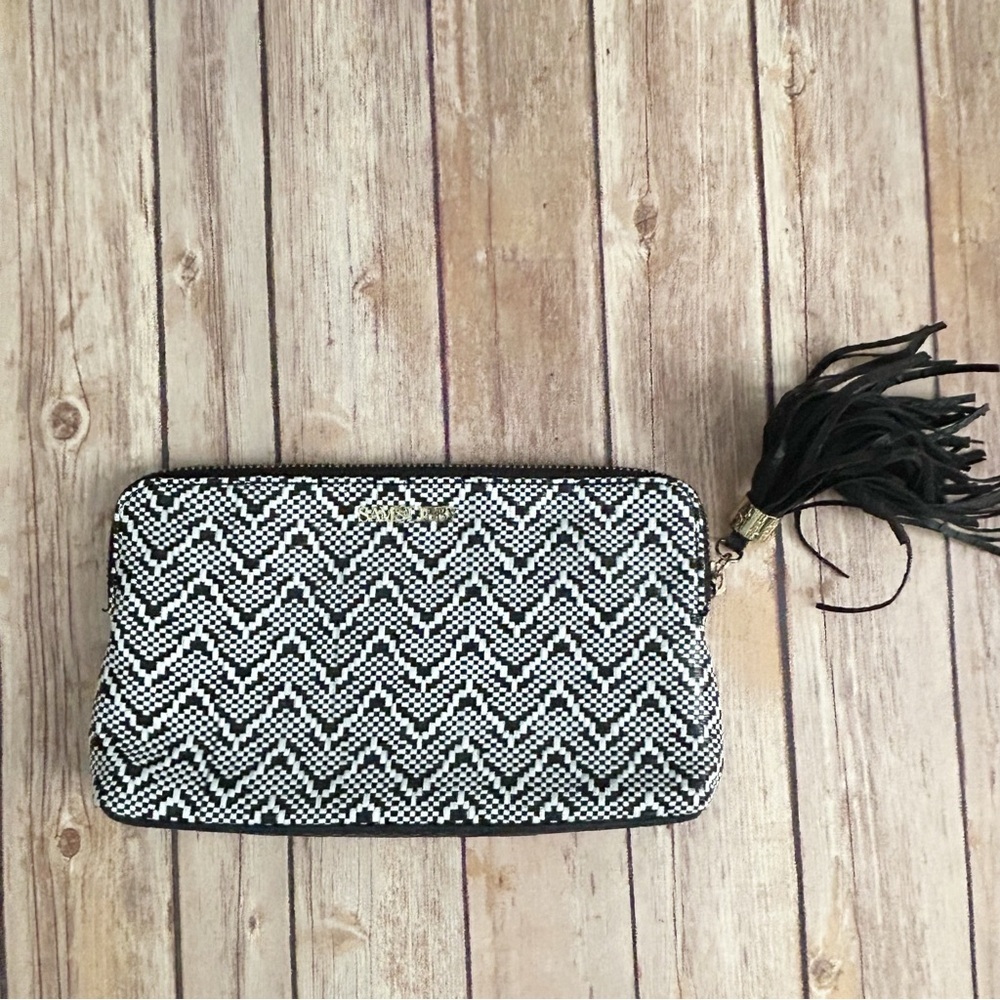 Sam & Libby Black and White Zigzag Clutch